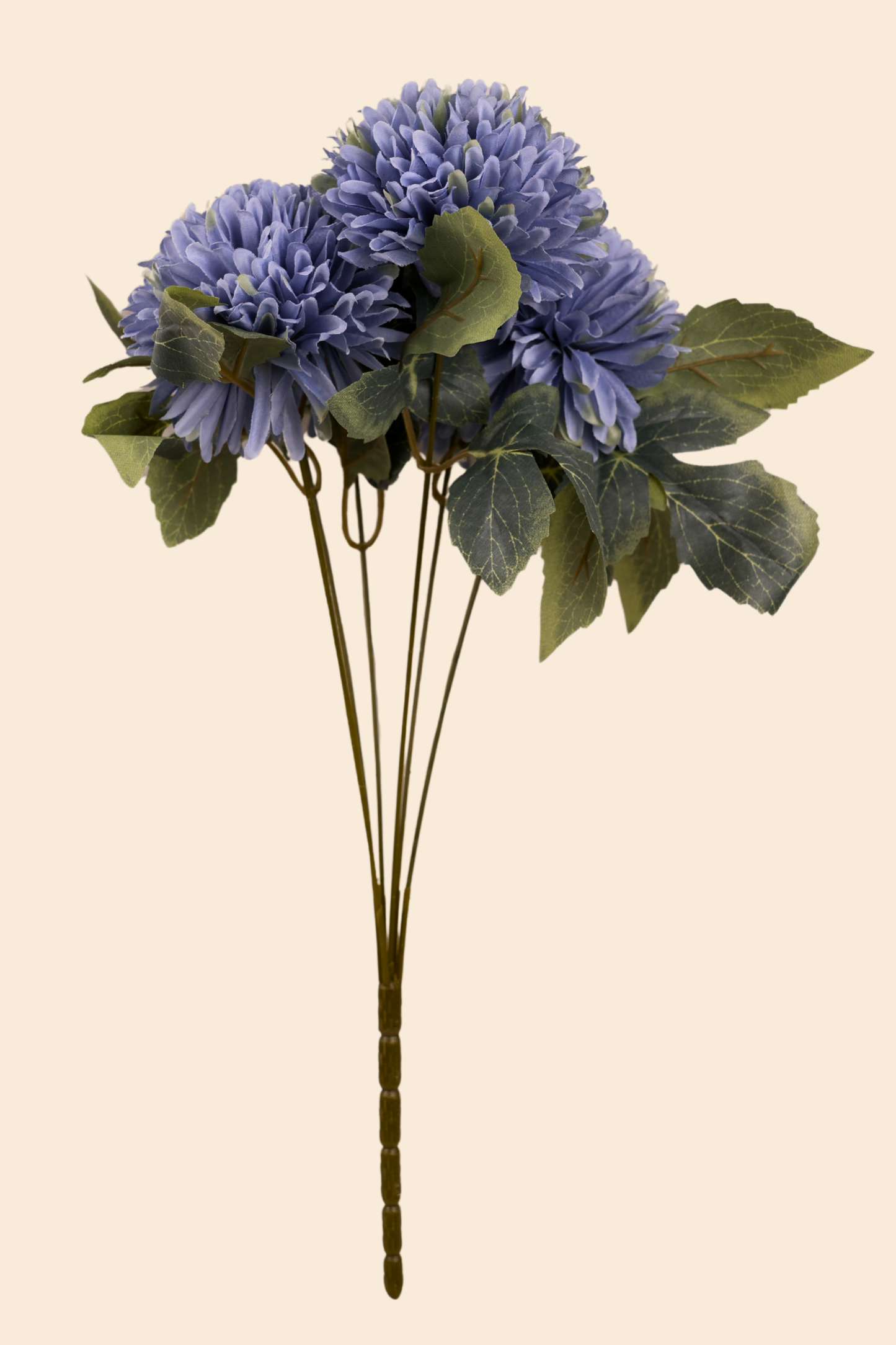 Faux Chrysanthemums Pompom Hairball Whimsical Flower Stem - Blue