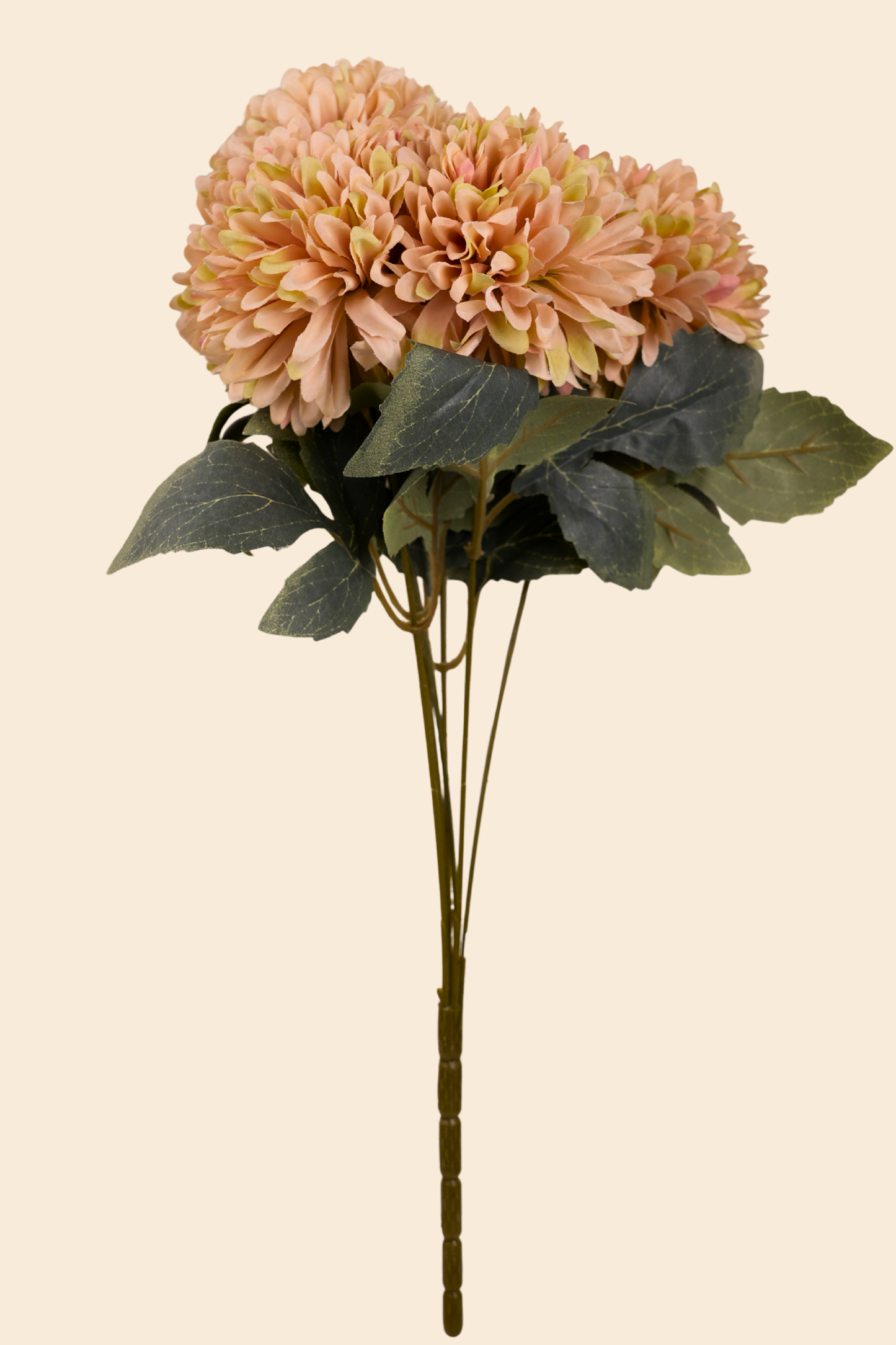 Faux Chrysanthemums Pompom Hairball Whimsical Flower Stem - Yellow