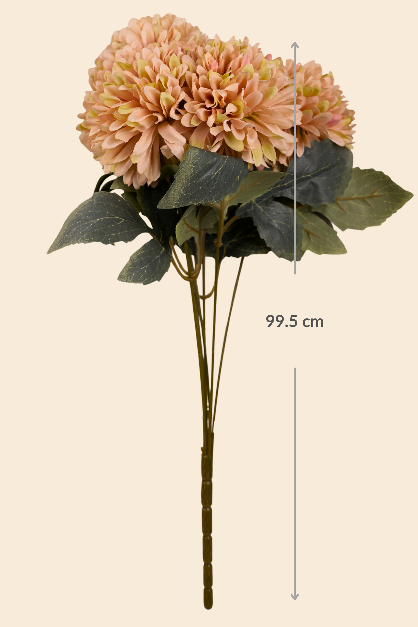 Faux Chrysanthemums Pompom Hairball Whimsical Flower Stem - Yellow