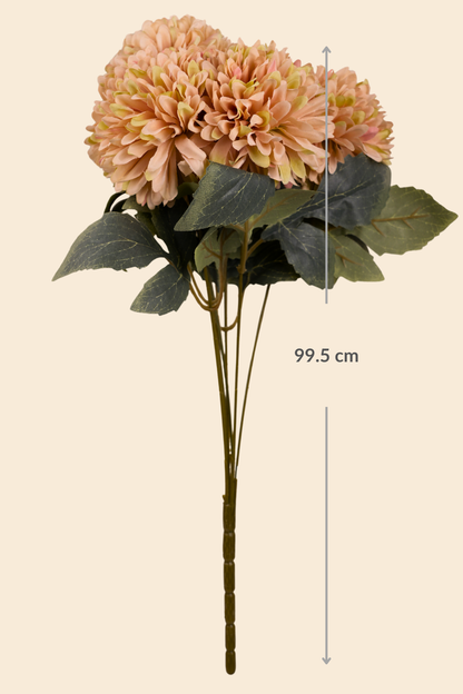 Faux Chrysanthemums Pompom Hairball Whimsical Flower Stem - Yellow