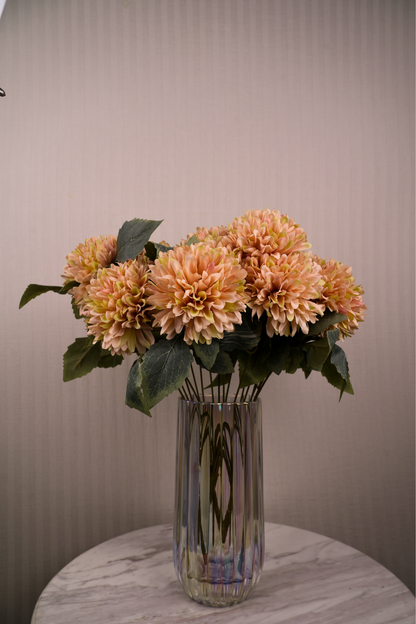 Faux Chrysanthemums Pompom Hairball Whimsical Flower Stem - Yellow