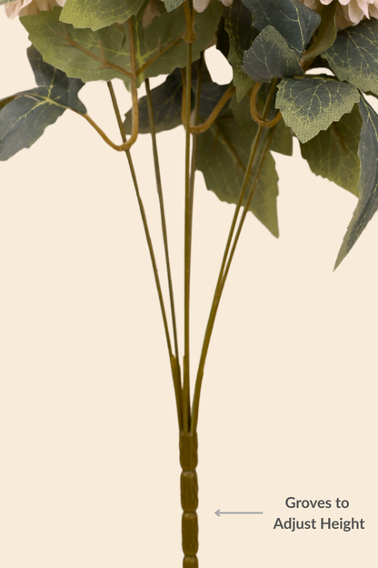 Faux Chrysanthemums Pompom Hairball Whimsical Flower Stem - Cream