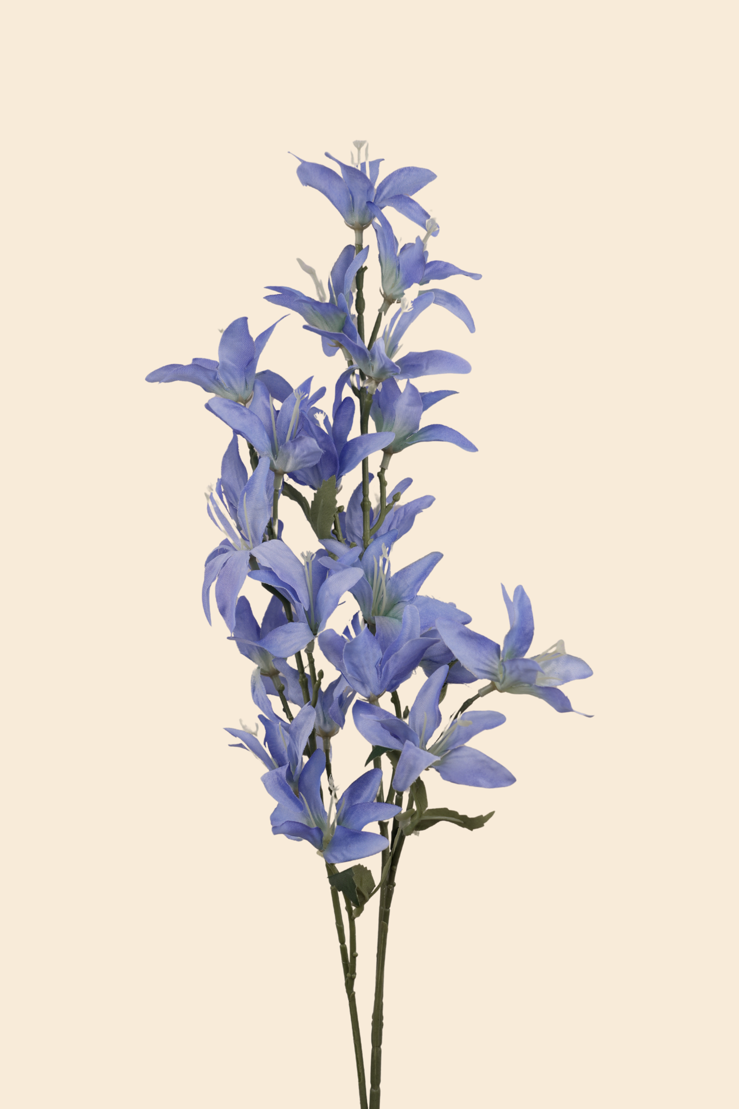 Faux Clematis Spray Star Flower Stem - Blue