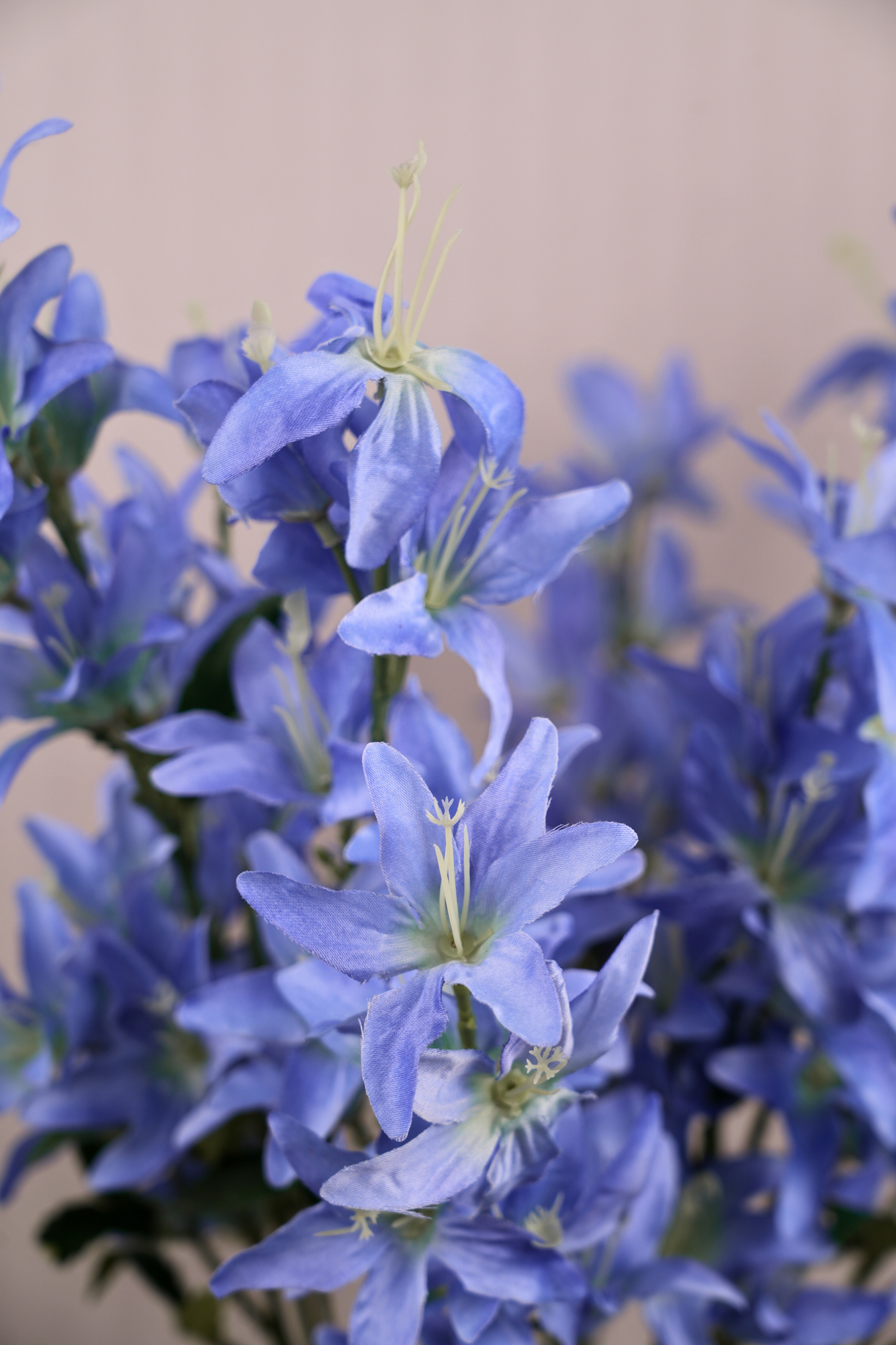 Faux Clematis Spray Star Flower Stem - Blue