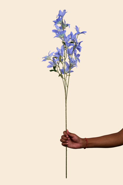 Faux Clematis Spray Star Flower Stem - Blue