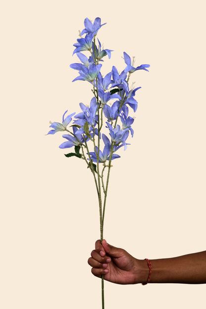 Faux Clematis Spray Star Flower Stem - Blue