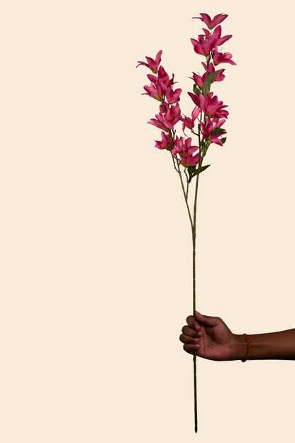 Faux Clematis Spray Star Flower Stem - Dark Pink