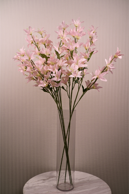 Faux Clematis Spray Star Flower Stem - Light Pink