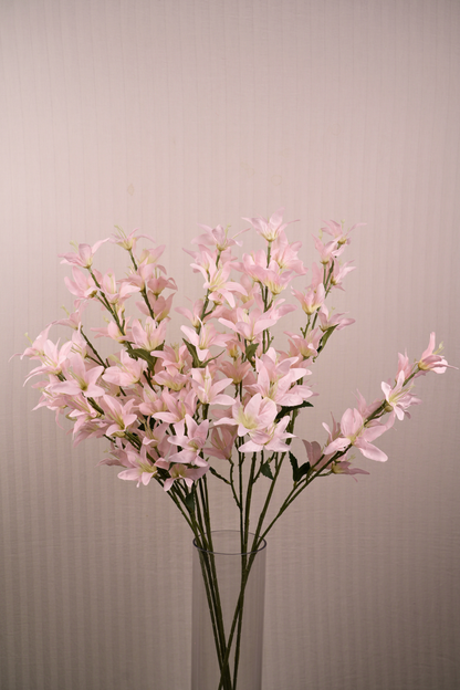 Faux Clematis Spray Star Flower Stem - Light Pink