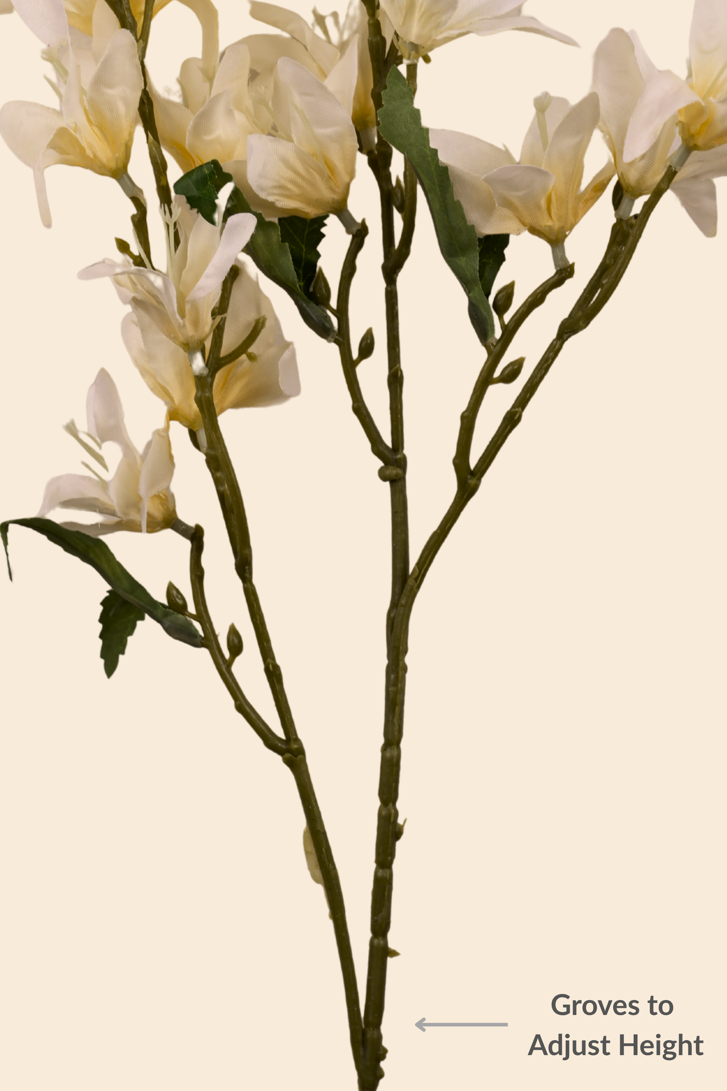 Faux Clematis Spray Star Flower Stem - Light Yellow