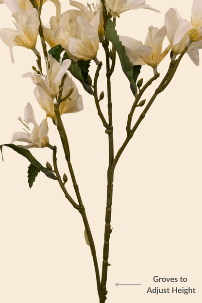 Faux Clematis Spray Star Flower Stem - Light Yellow