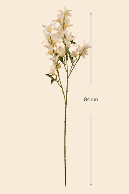 Faux Clematis Spray Star Flower Stem - Light Yellow