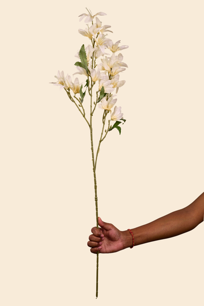 Faux Clematis Spray Star Flower Stem - Light Yellow