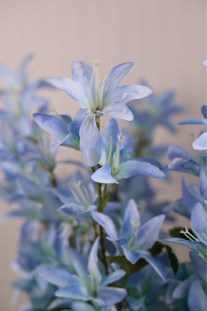 Faux Clematis Spray Star Flower Stem - Powder Blue