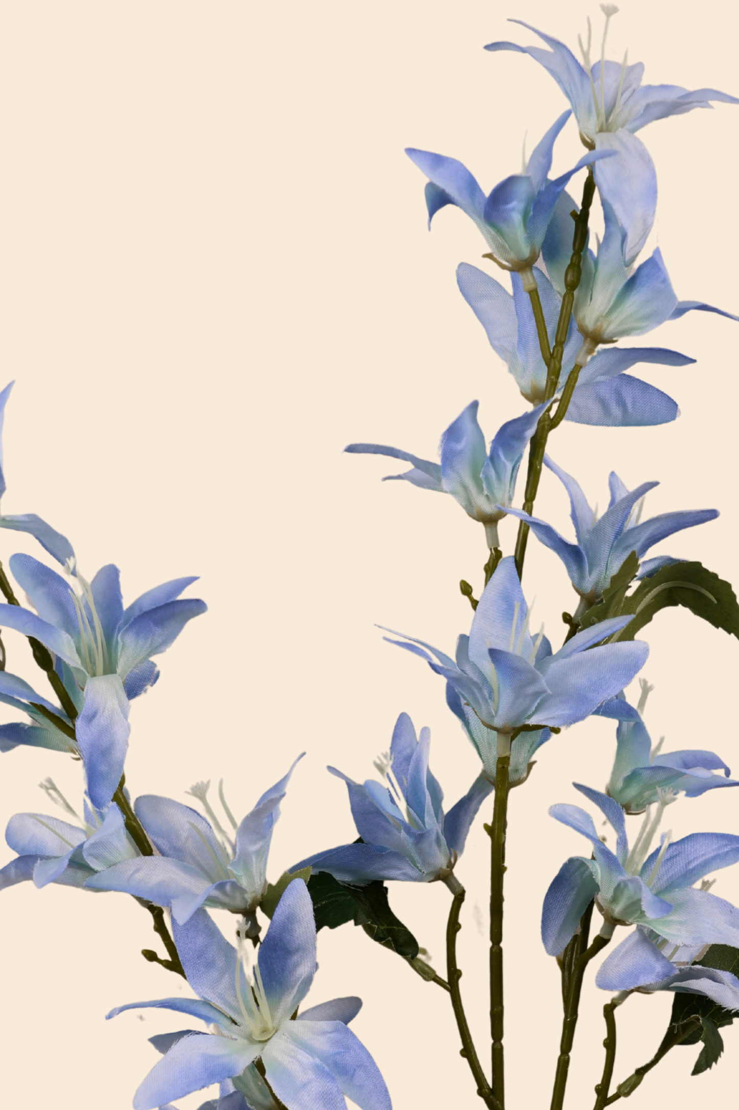 Faux Clematis Spray Star Flower Stem - Powder Blue