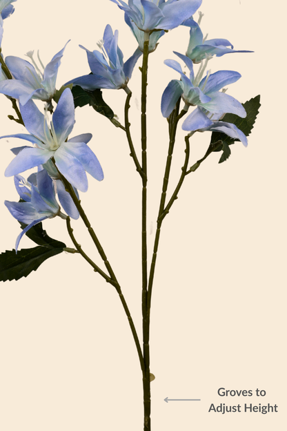 Faux Clematis Spray Star Flower Stem - Powder Blue