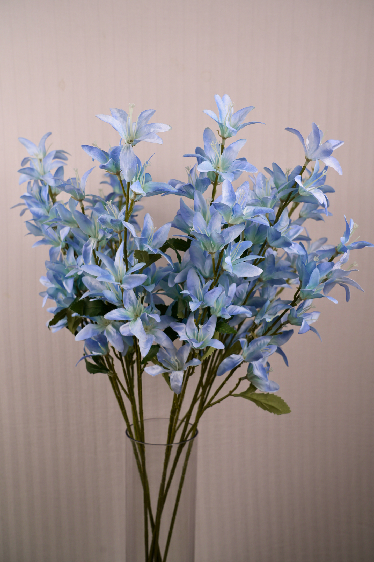 Faux Clematis Spray Star Flower Stem - Powder Blue