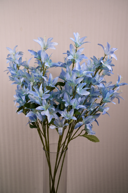 Faux Clematis Spray Star Flower Stem - Powder Blue