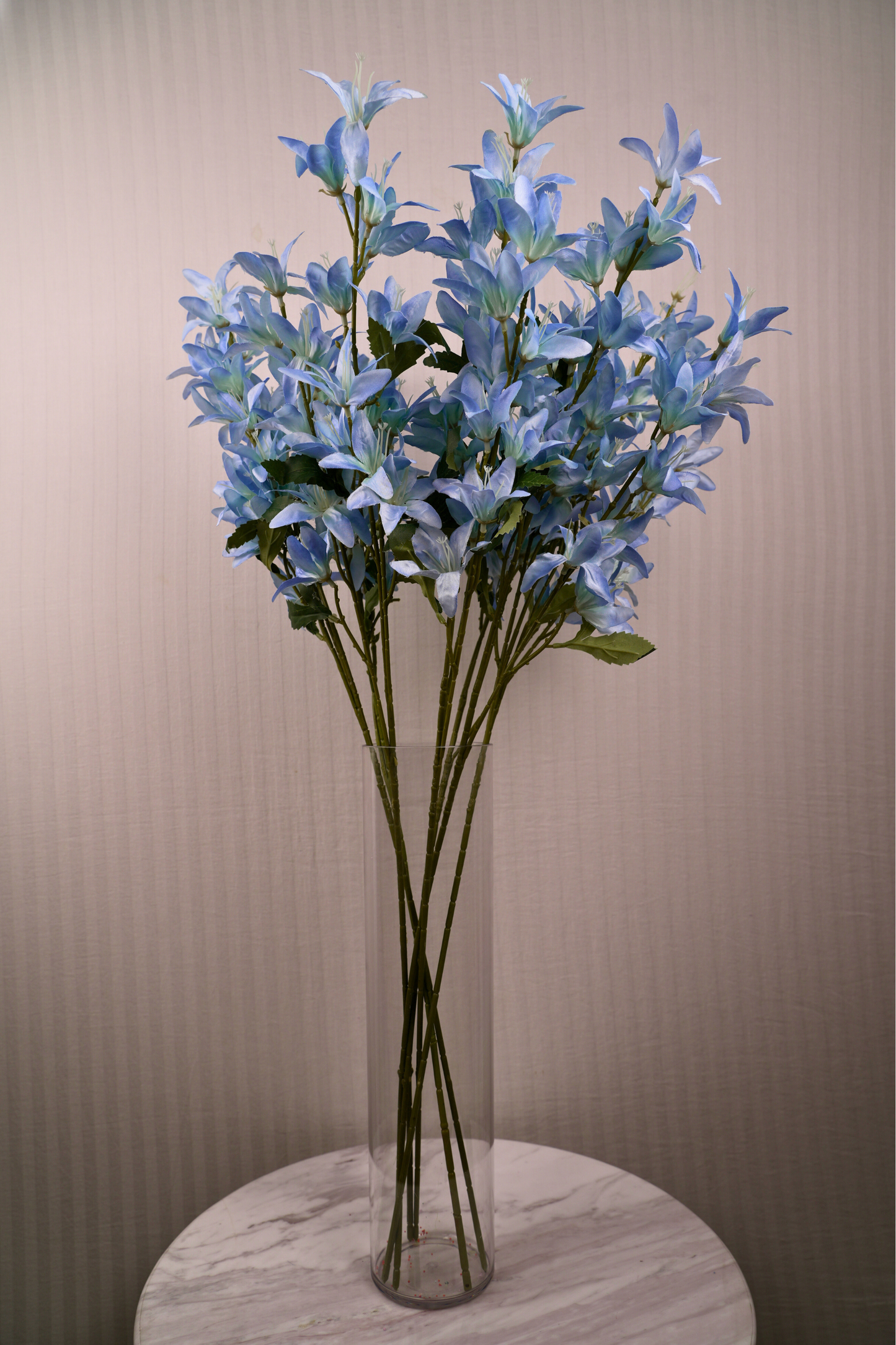 Faux Clematis Spray Star Flower Stem - Powder Blue