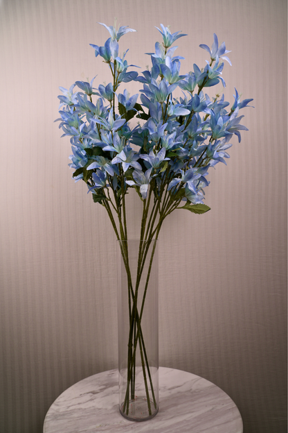 Faux Clematis Spray Star Flower Stem - Powder Blue