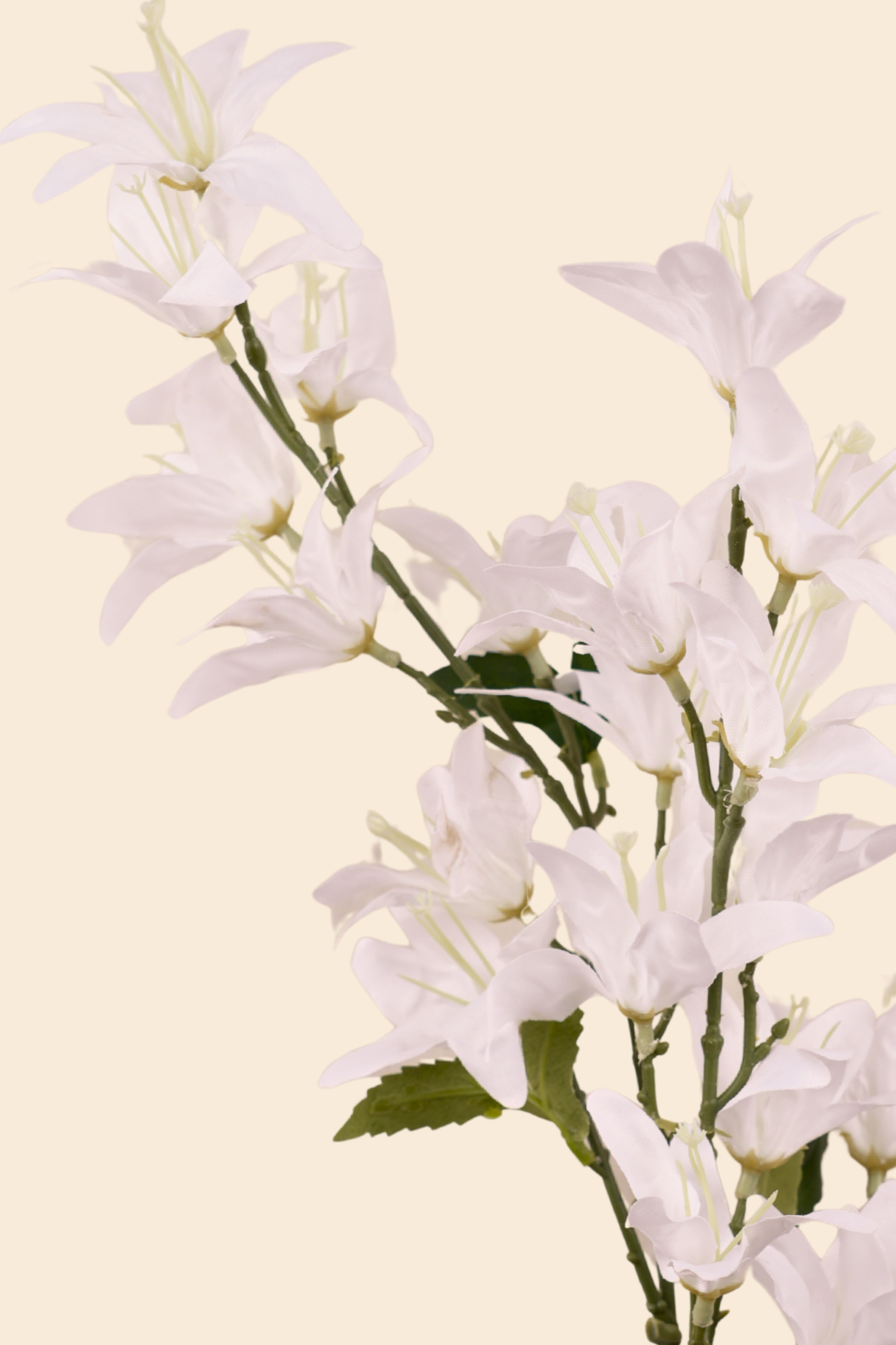 Faux Clematis Spray Star Flower Stem - White