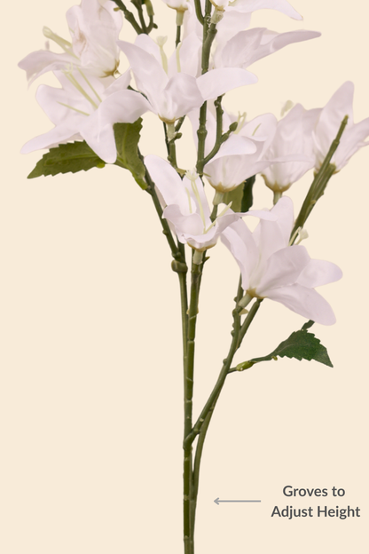 Faux Clematis Spray Star Flower Stem - White