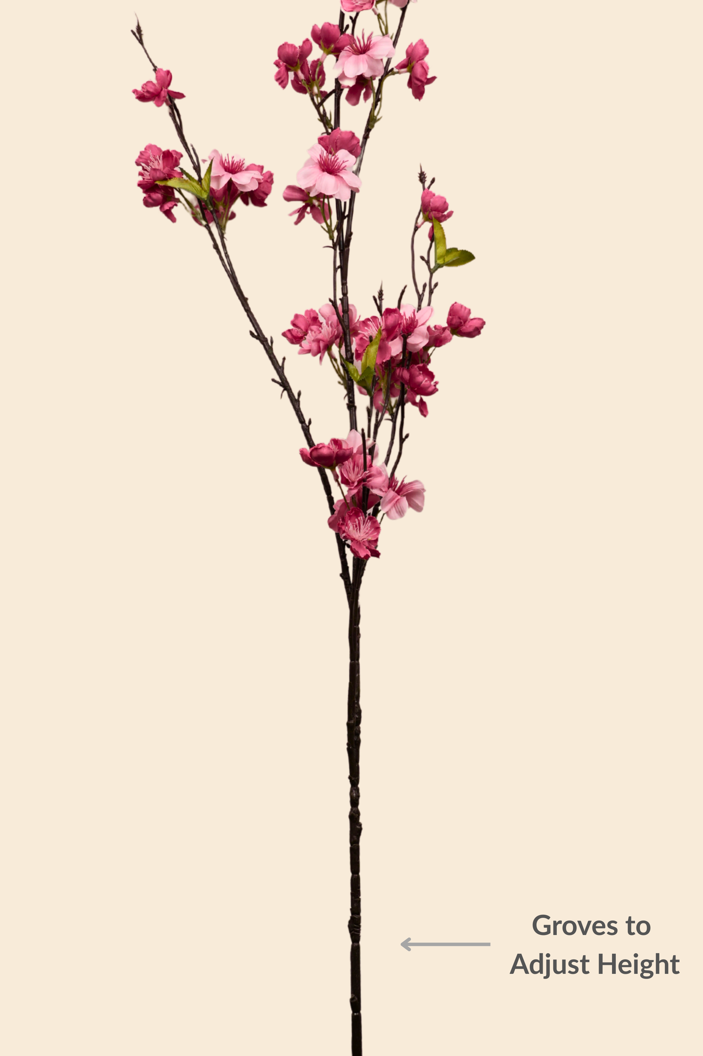 Faux Cherry Blossom Long Flower Stem - Pink