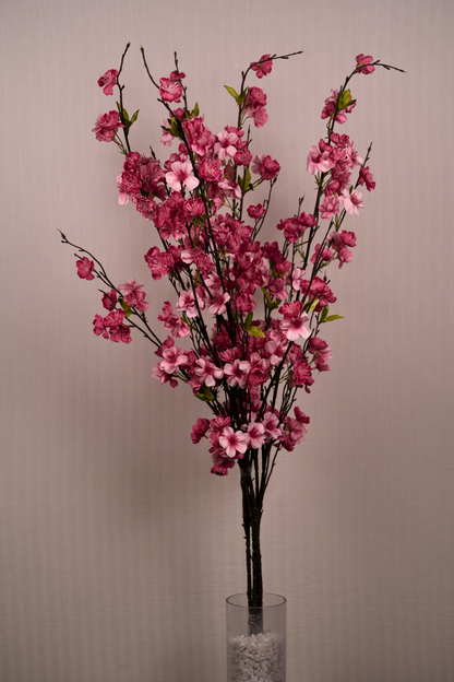 Faux Cherry Blossom Long Flower Stem - Pink