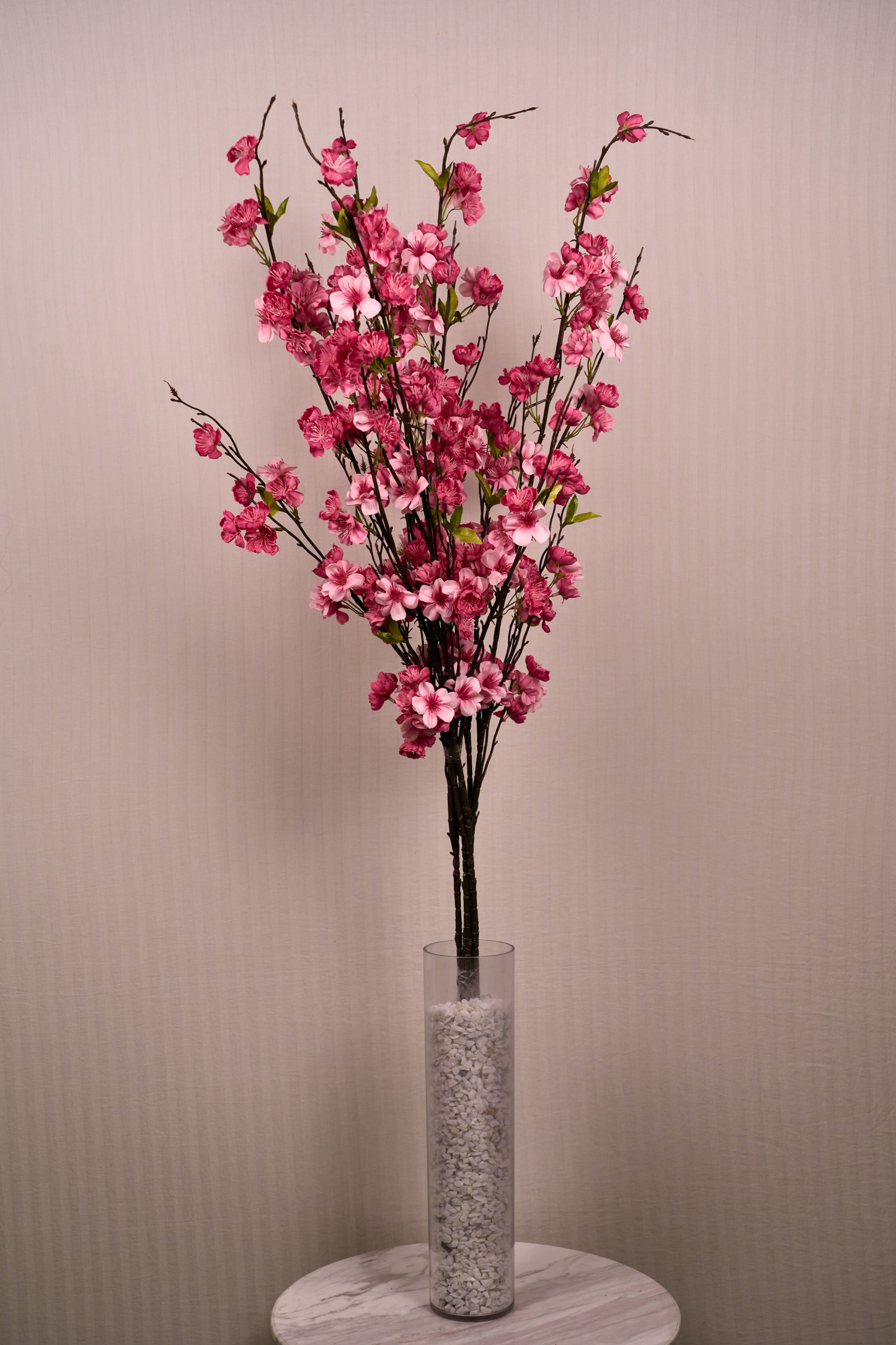 Faux Cherry Blossom Long Flower Stem - Pink