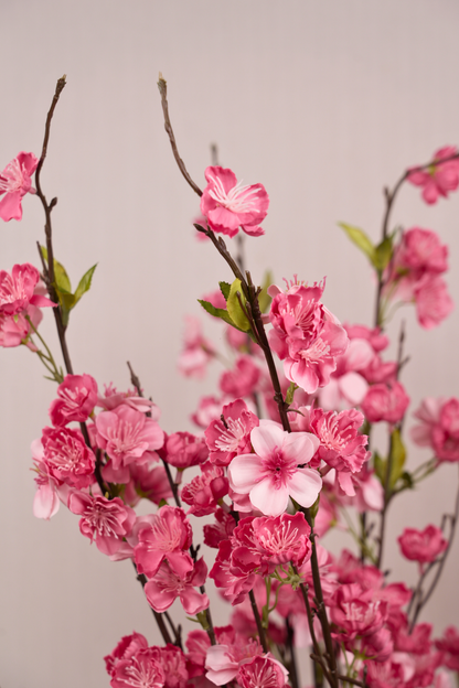 Faux Cherry Blossom Long Flower Stem - Pink