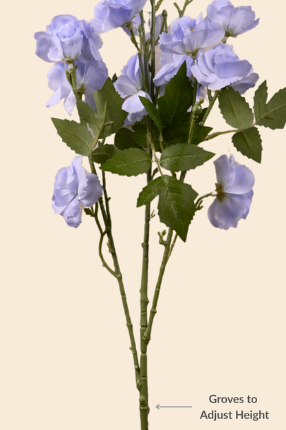 Faux Lathyrus Sweet Pea Flower Stem - Light Blue