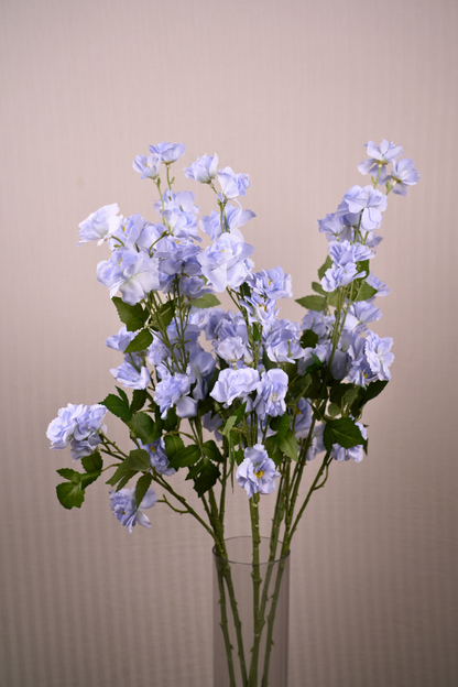 Faux Lathyrus Sweet Pea Flower Stem - Light Blue