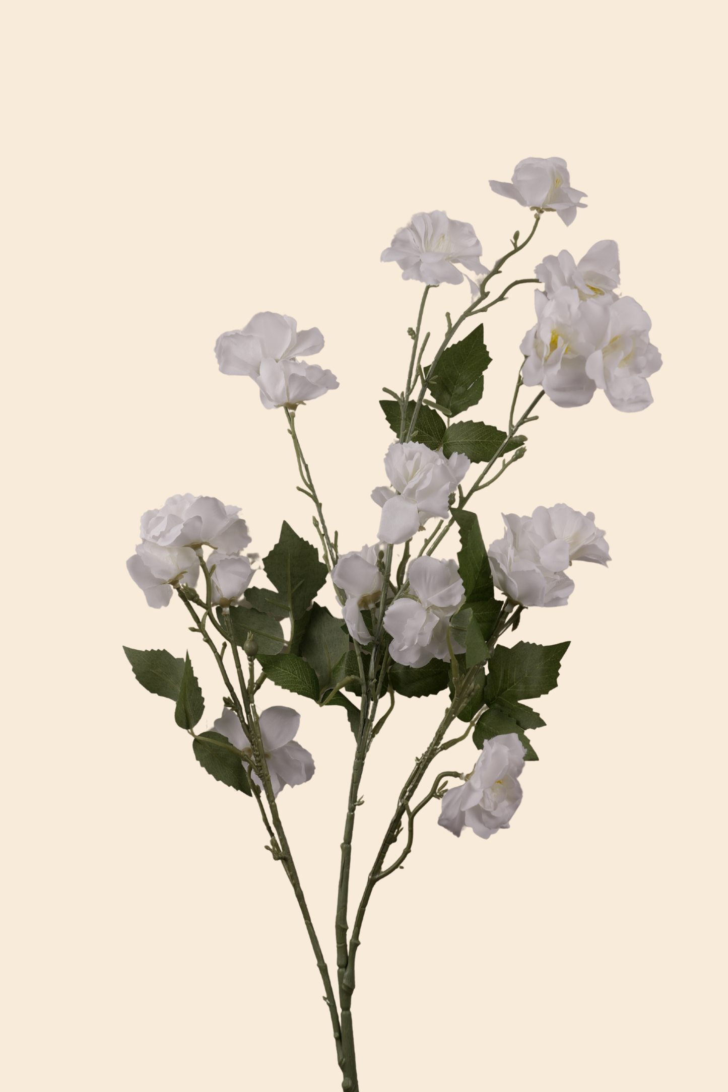 Faux Lathyrus Sweet Pea Flower Stem - White