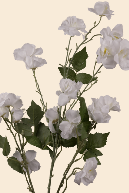 Faux Lathyrus Sweet Pea Flower Stem - White