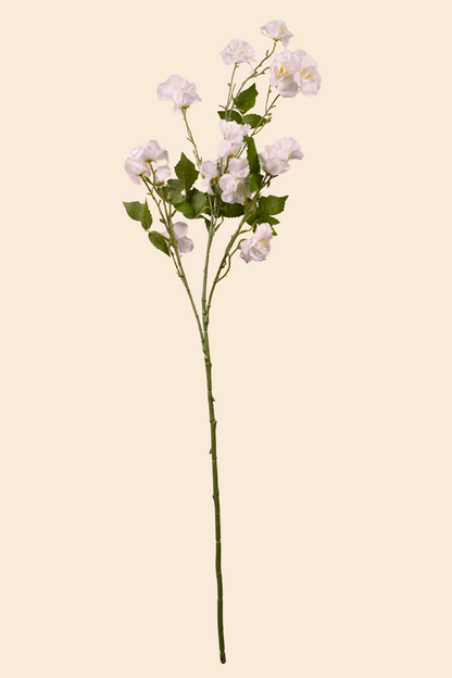 Faux Lathyrus Sweet Pea Flower Stem - White