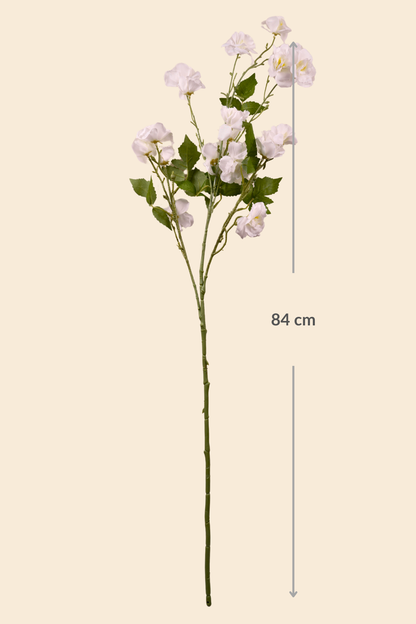 Faux Lathyrus Sweet Pea Flower Stem - White