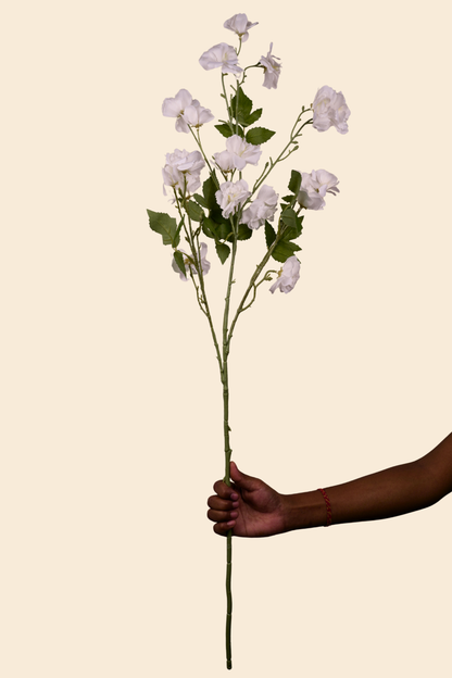 Faux Lathyrus Sweet Pea Flower Stem - White