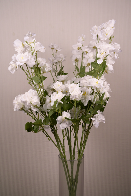 Faux Lathyrus Sweet Pea Flower Stem - White