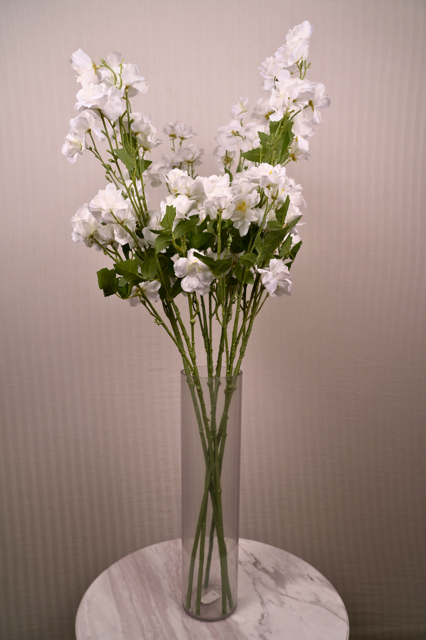 Faux Lathyrus Sweet Pea Flower Stem - White