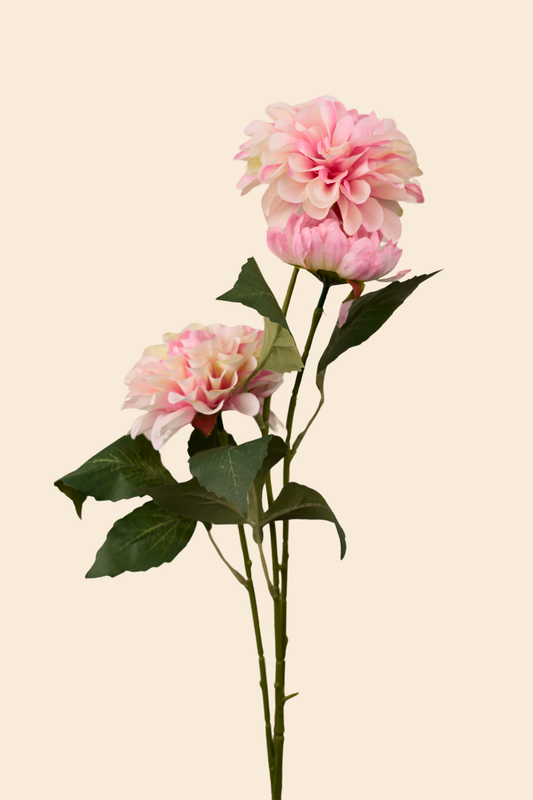 Faux Dahlia Pinnata Regal Flower Stem - Light Pink