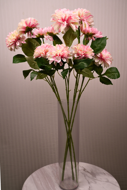 Faux Dahlia Pinnata Regal Flower Stem - Light Pink