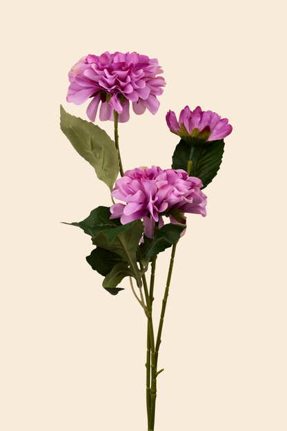 Faux Dahlia Pinnata Regal Flower Stem - Purple