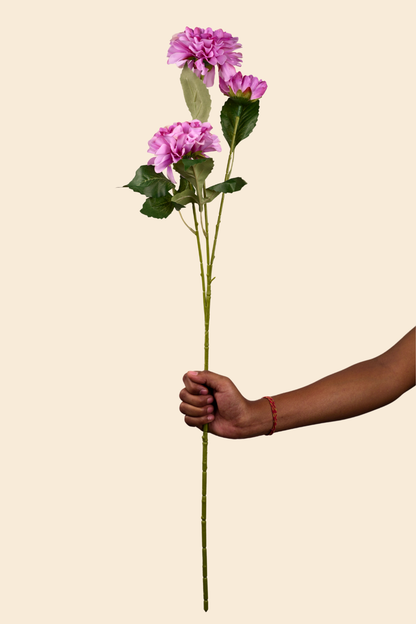 Faux Dahlia Pinnata Regal Flower Stem - Purple