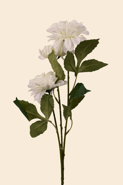 Faux Dahlia Pinnata Regal Flower Stem - White