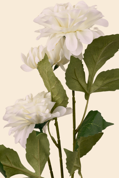 Faux Dahlia Pinnata Regal Flower Stem - White