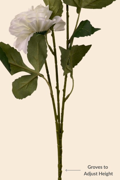 Faux Dahlia Pinnata Regal Flower Stem - White