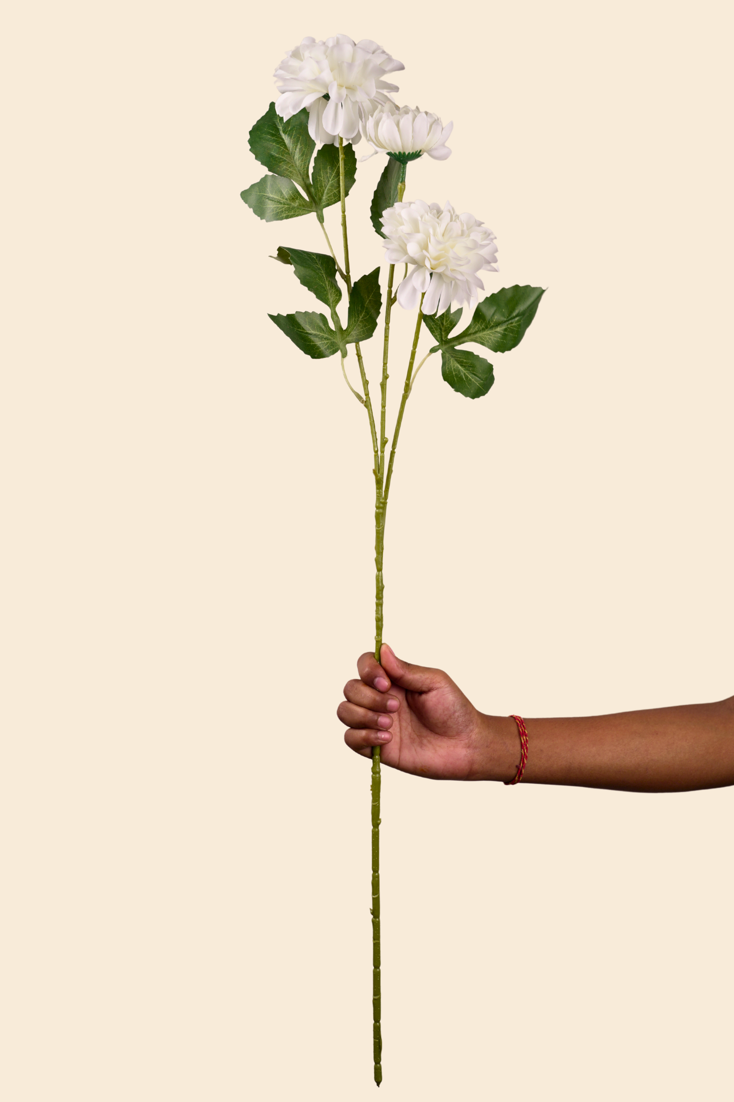 Faux Dahlia Pinnata Regal Flower Stem - White