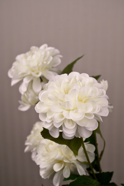 Faux Dahlia Pinnata Regal Flower Stem - White