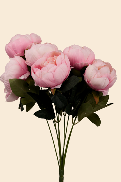 Faux Peonies Elegant Bloom Flower Stem - Light Pink