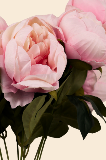 Faux Peonies Elegant Bloom Flower Stem - Light Pink
